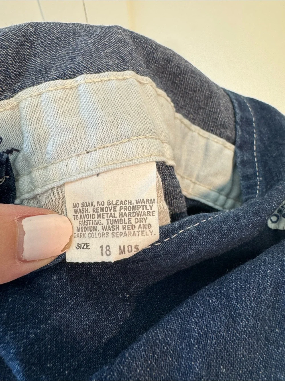 Vintage Osh Kosh B’Gosh 90s Paper Tag Baby Classic Dark Denim Overalls 18 months
